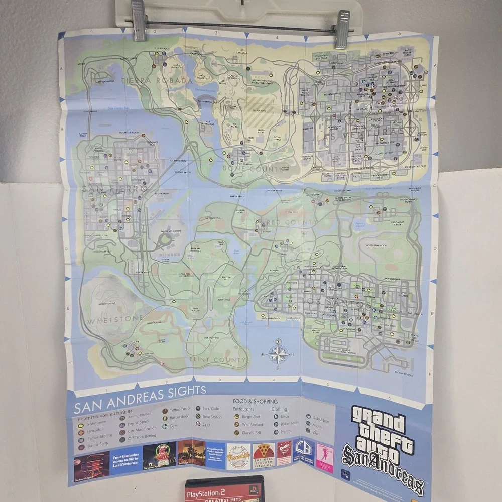 Grand Theft Auto San Andreas PS2 Greatest Hits CIB Complete W/ Map Poster Manual